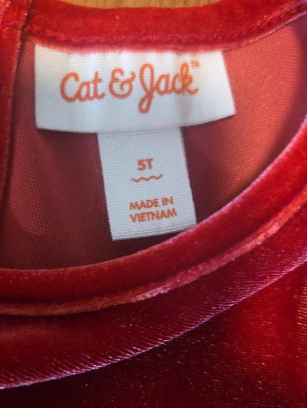NWOT Cat & Jack Girls Velvet Dress in Red